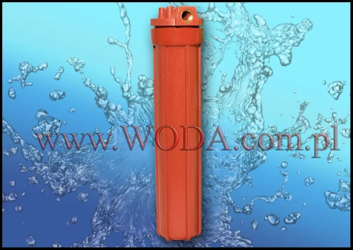 FHHOT20-1: Korpus filtra Aquafilter do gorącej wody z przyłączem 3/4 cala (20 cali)