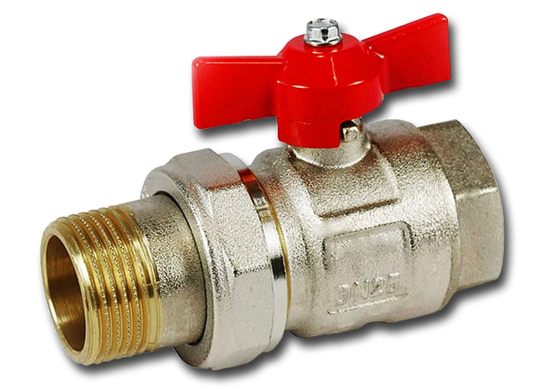 Niklowany, metalowy, zawór kulowy ze śrubunkiem 1 cal - GW/GZ Niklowany, metalowy, zawór kulowy ze śrubunkiem 1 cal - GW/GZ